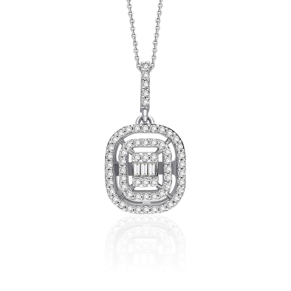 Eternal Sparkle Baguette & Round Diamond Necklace