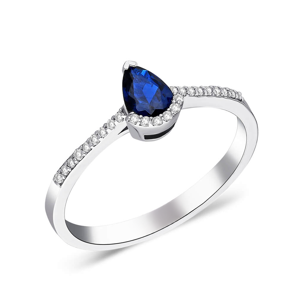 Noctyra Pear Sapphire Ring