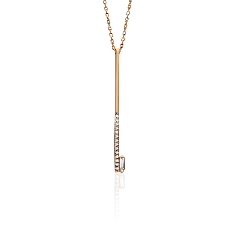 Vertical Elegance Diamond Bar Necklace