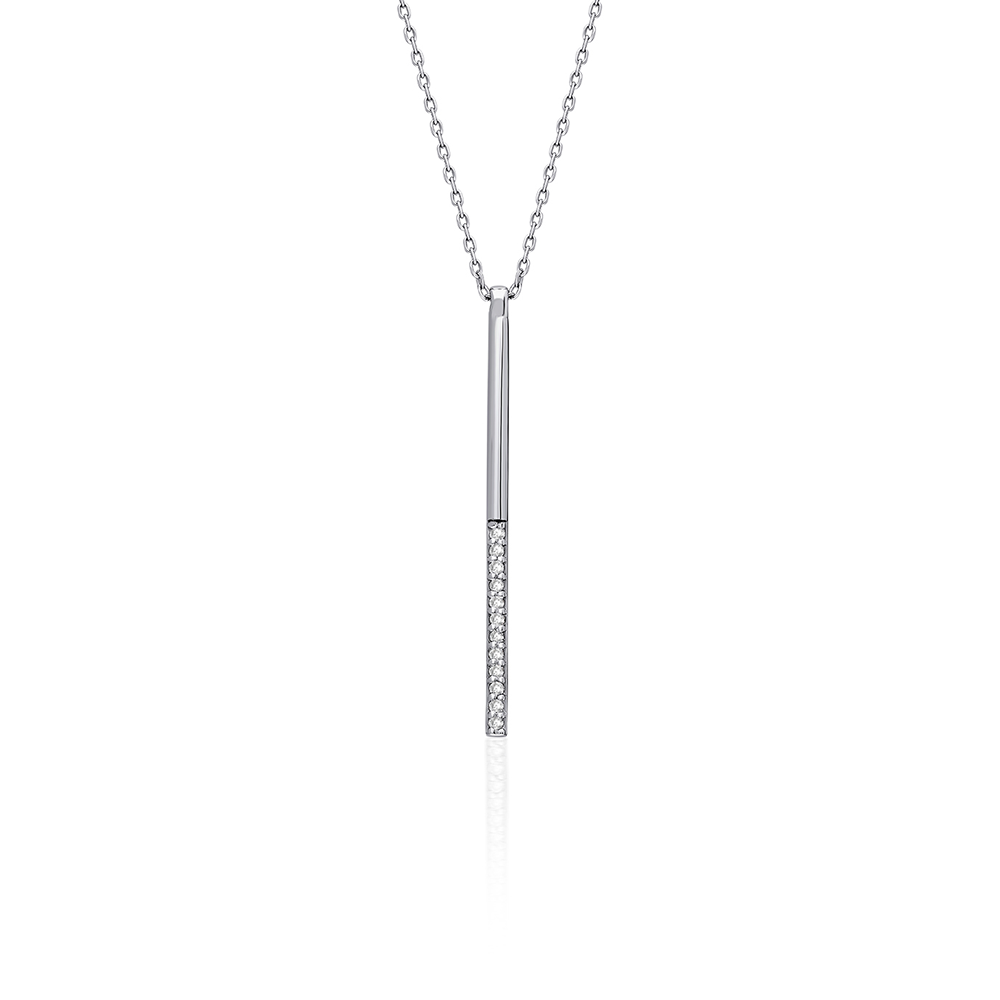 Vertical Clarity Diamond Bar Necklace