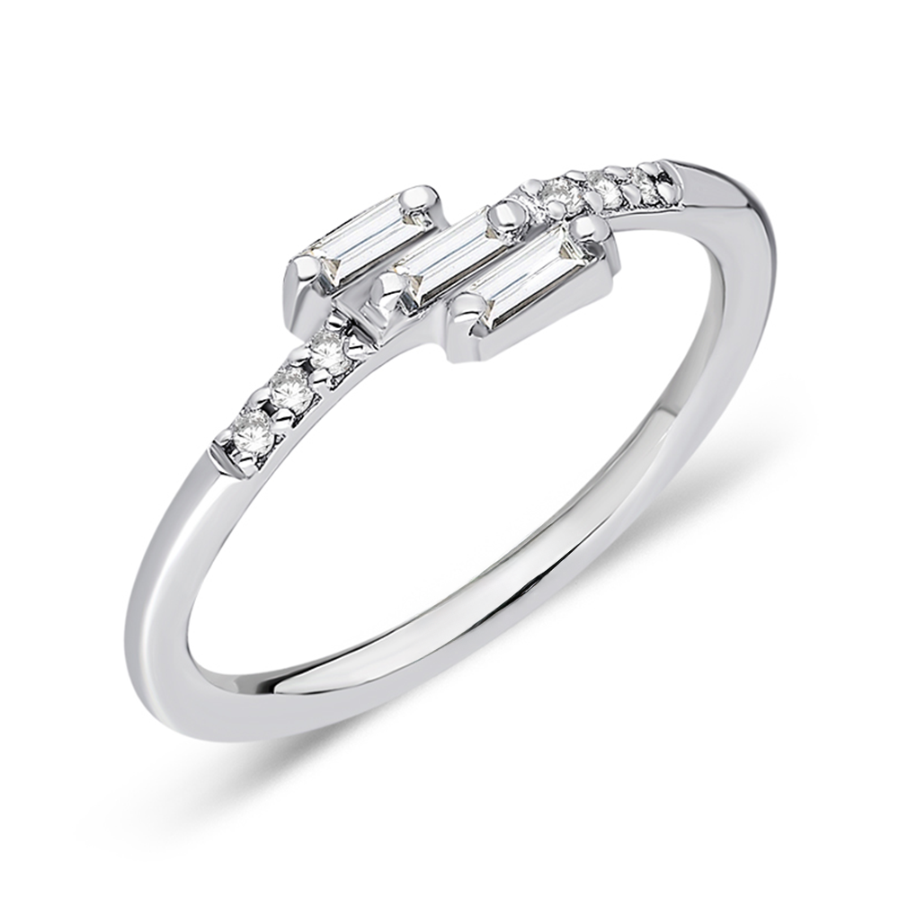 L’Art Moderne – Stepped Baguette and Round Diamond Band