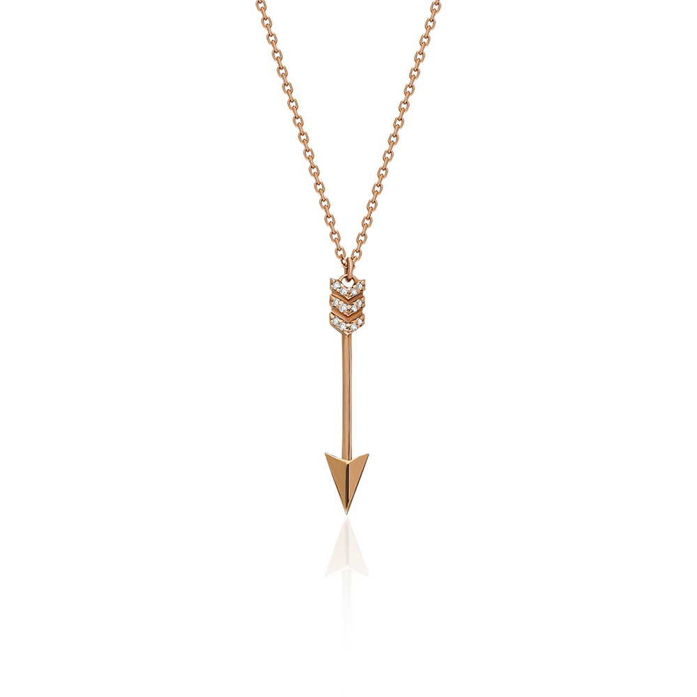 Archer’s Radiance Diamond Arrow Necklace Rose