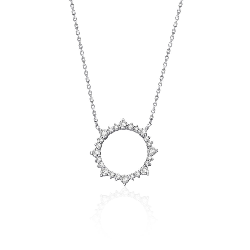 Eternal Halo Diamond Circle Necklace