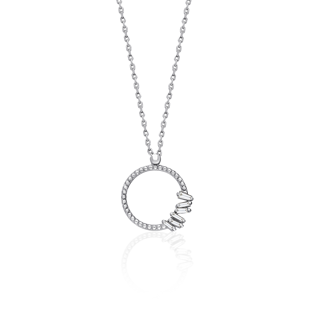 Sculptural Linear Diamond Drop Necklace