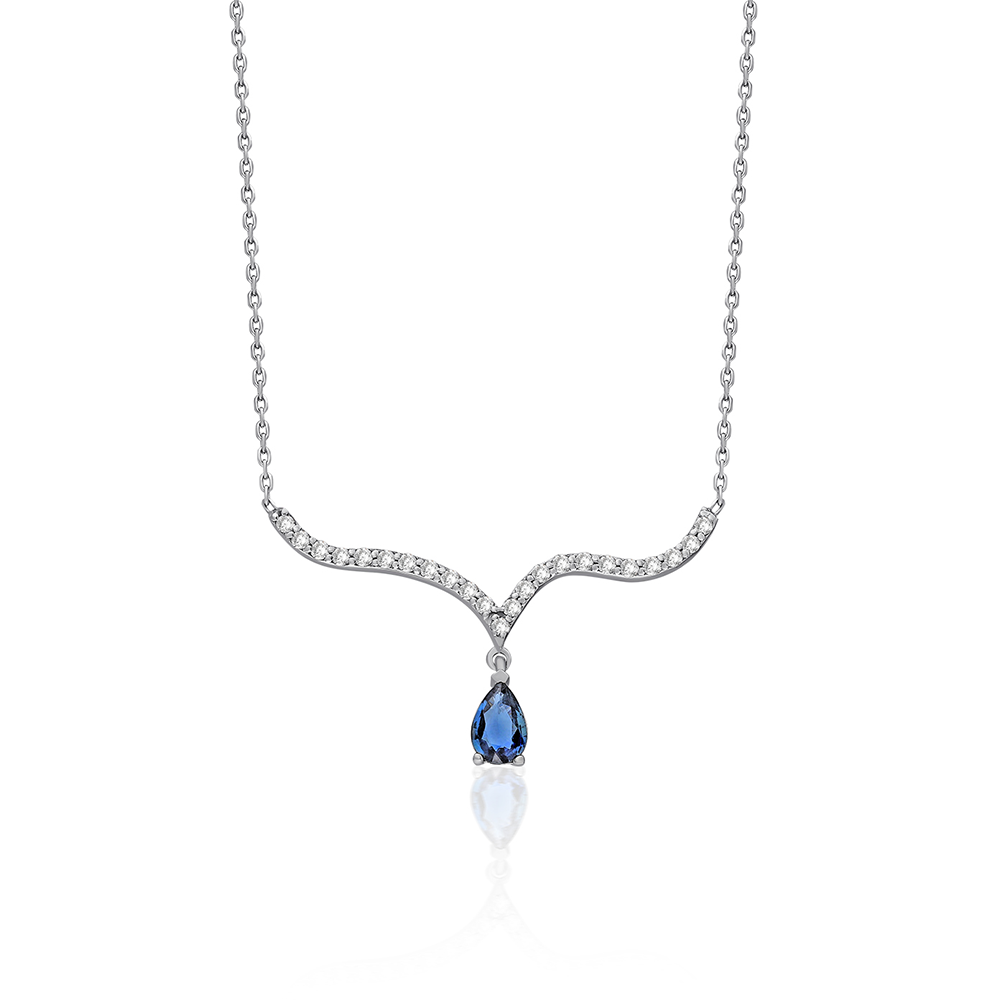 Aura Sapphire Diamond Arch Necklace