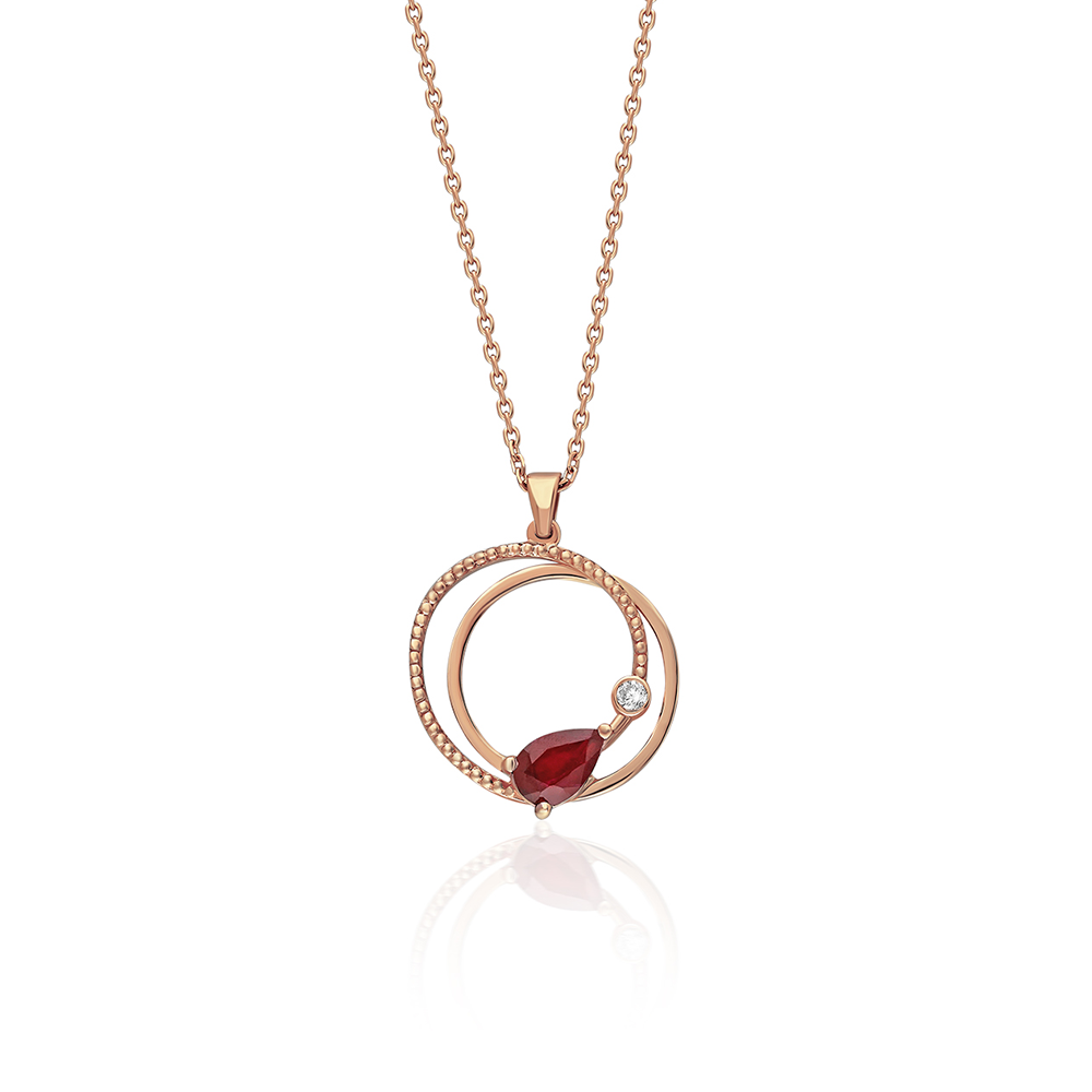 Crimson Orbit Ruby Necklace