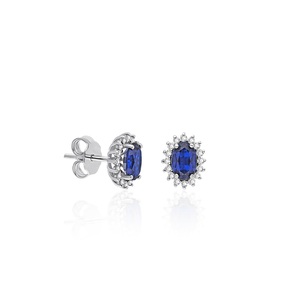 Bleu Petite Sapphire Diamond Earrings