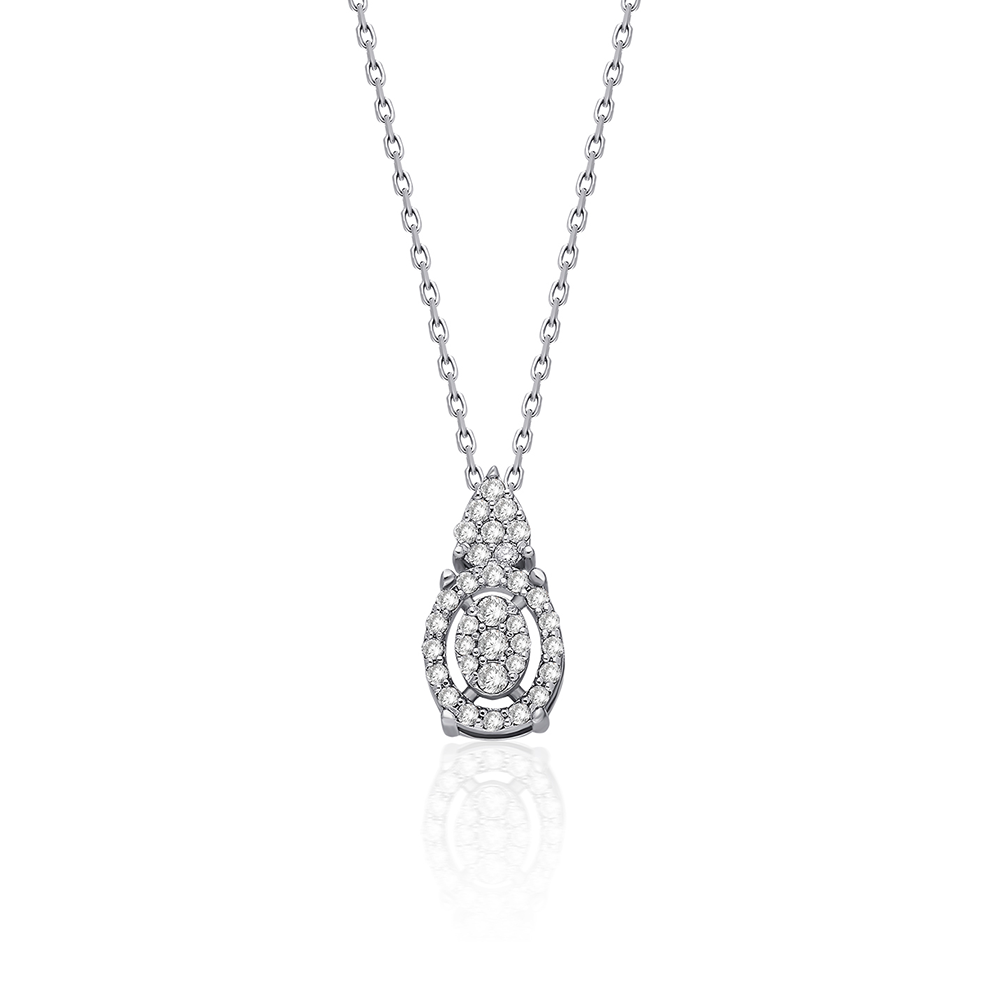 Vela Diamond Pavé Drop Necklace