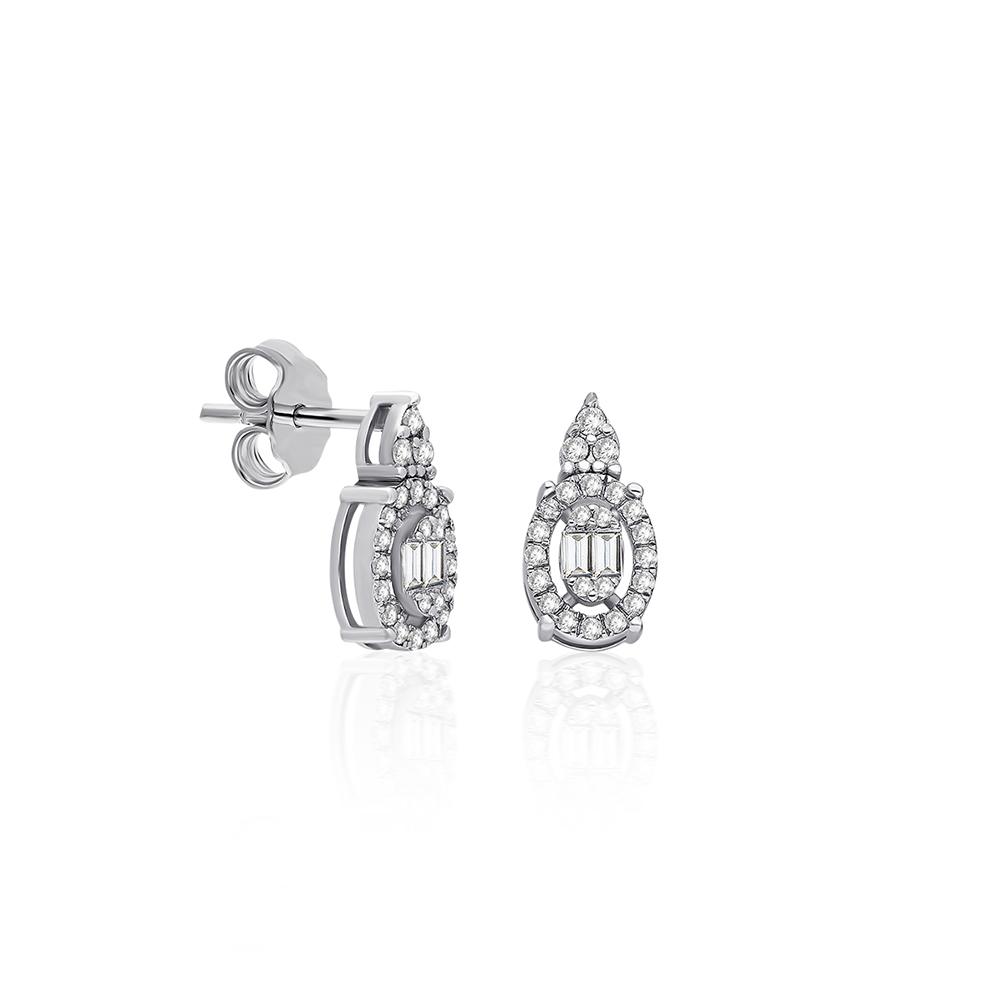 Poire Baguette & Diamond Earrings