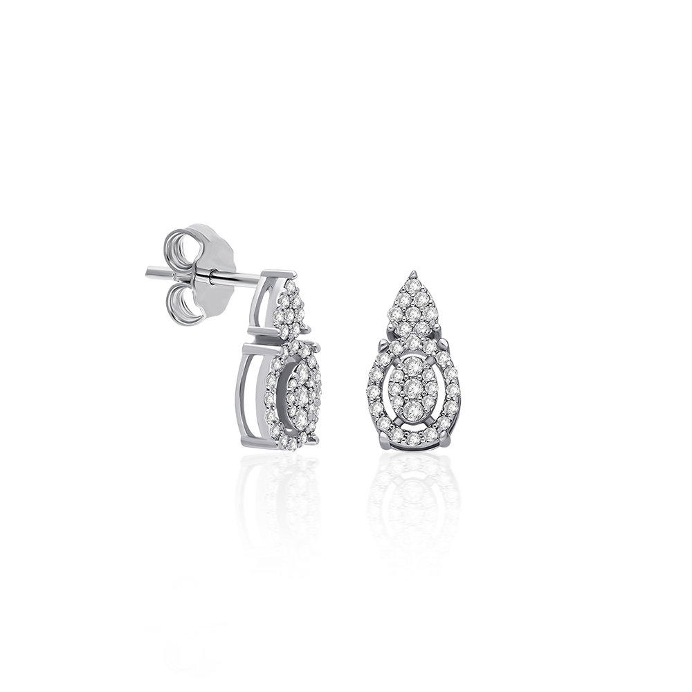 Royale Diamond Cluster Teardrop Earrings