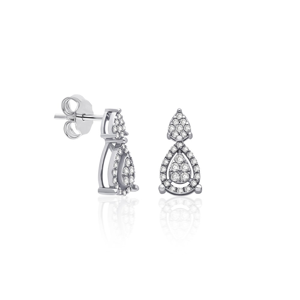 L’Éclat Royal Pear-Shaped Diamond Pavé Earrings