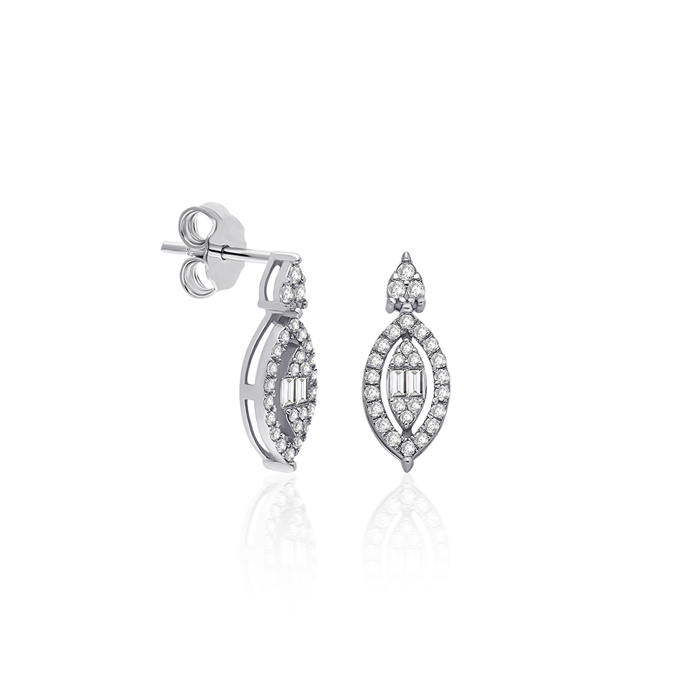 Marquise Baguette Diamond Earrings