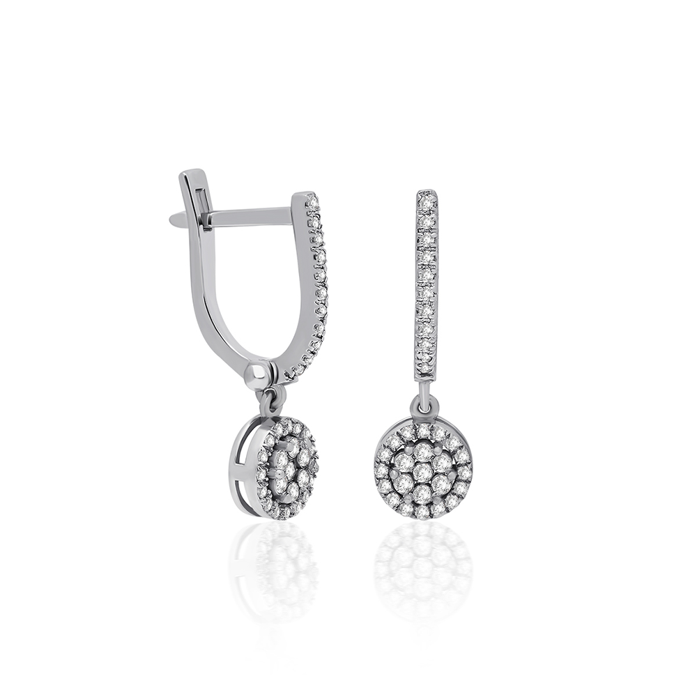 Etoile Brilliant Round Diamond Pavé Drop Earrings
